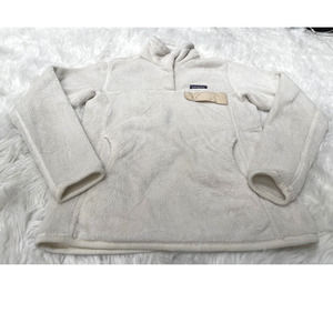 Patagonia Re Tool Snap T Fleece Pullover Sweater Jacket Raw Linen White Sz M
